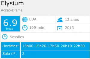 Horário Elysium Cinyur App