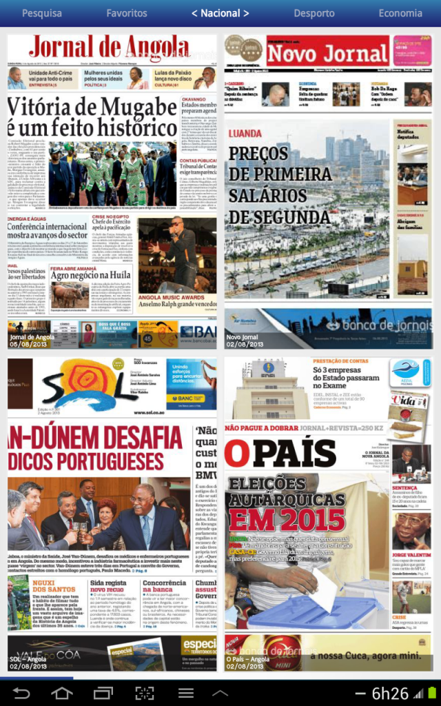 Capas de Jornais no Unitel Notícias... [2]