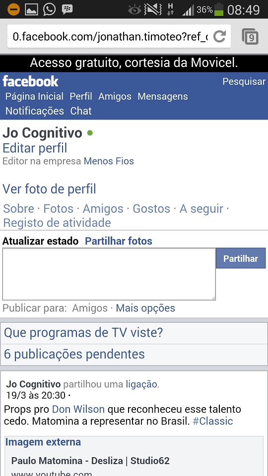 Acesso ao Facebook Zero usando o Google Chrome