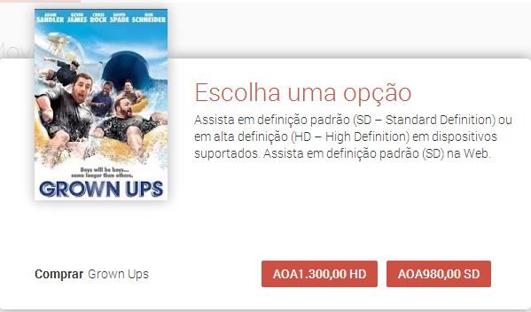 Google Play com valores em Kwanzas