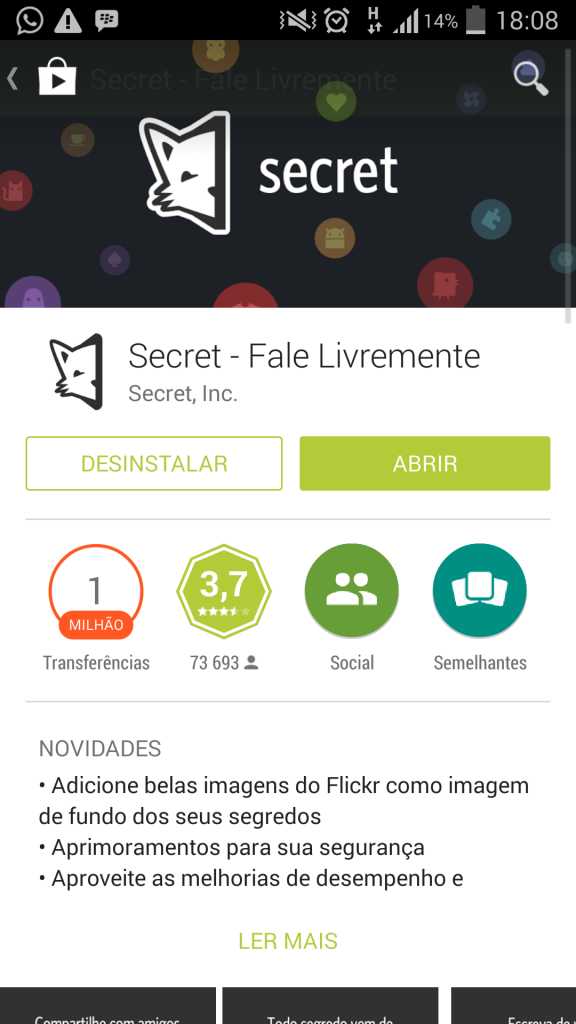 Aplicativo secret